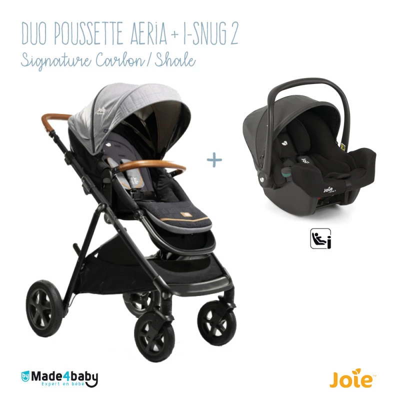 Duo Poussette Aeria + I-Snug 2 JOIE Signature Carbon / Shale
