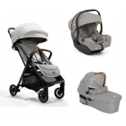 Joie Pack Trio Poussette Parcel Signature Oyster + Siège Auto I-gemm 3 Pebble + Nacelle Ramble Signature Xl Oyster