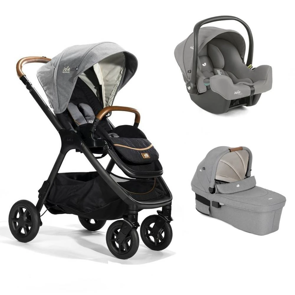 Joie Pack Trio Poussette Finiti Signature Carbon + Siège Auto I-snug 2 Pebble + Nacelle Ramble Signature Xl Carbon