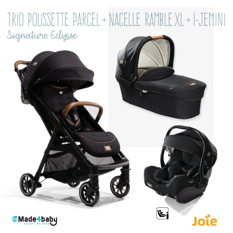 Trio Poussette Parcel + Ramble XL + I-Jemini JOIE Signature Eclipse