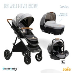 Trio Poussette Aeria + Nacelle Calmi + I-Level Recline JOIE Signature Carbon