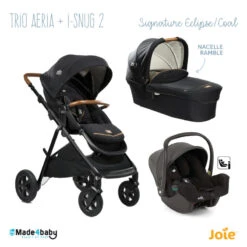 Trio Poussette Aeria + Nacelle Ramble + Siège I-Snug 2 JOIE Signature Eclipse/Coal
