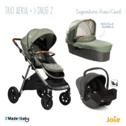 Trio Poussette Aeria + Nacelle Ramble + Siège I-Snug 2 JOIE Signature Pine/Coal
