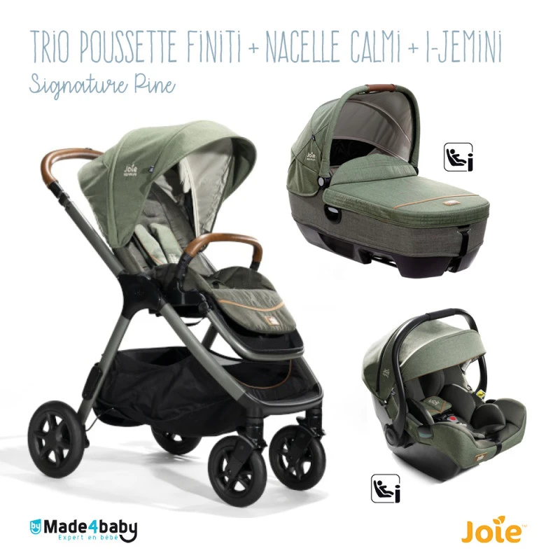 Trio Poussette Finiti + Calmi + I-Jemini JOIE Signature Pine