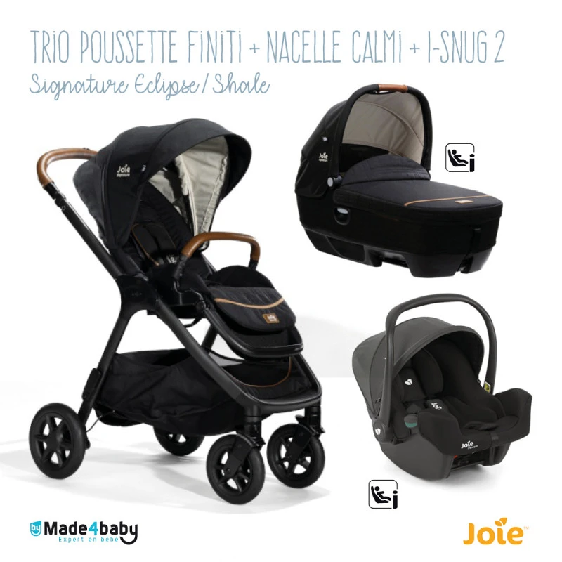 Trio Poussette Finiti + Calmi + I-Snug 2 JOIE Signature Eclipse / Shale