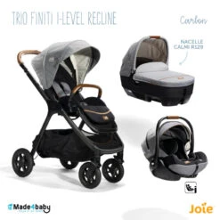 Trio Poussette Finiti + Nacelle Calmi + I-Level Recline JOIE Signature Carbon
