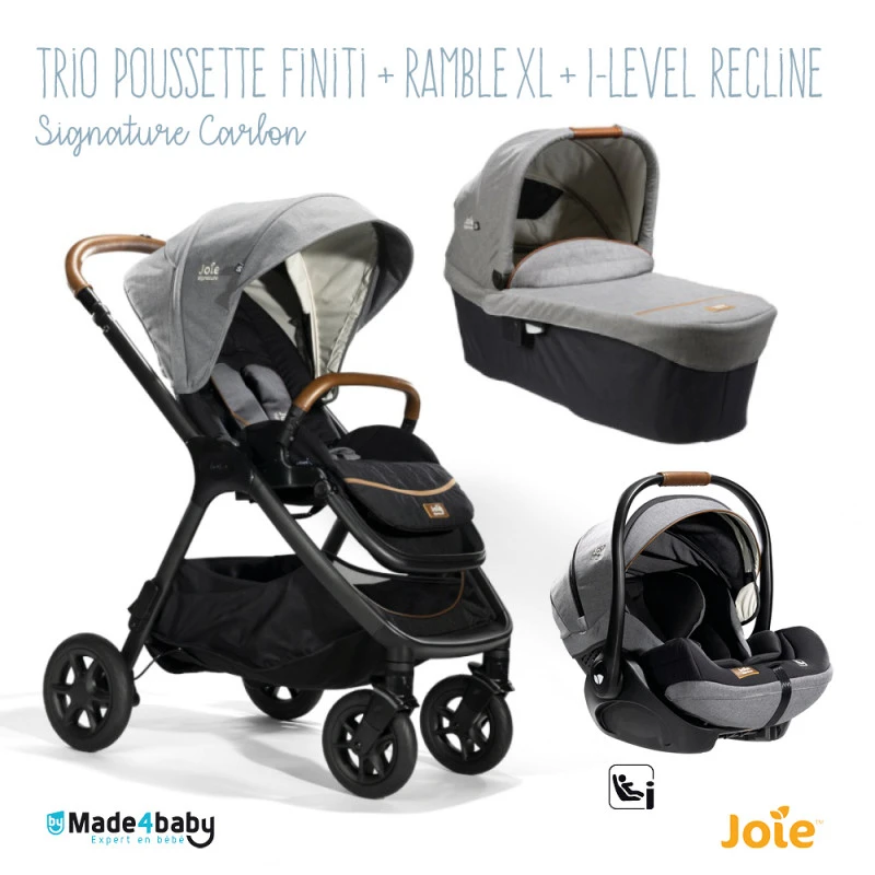 Trio Poussette Finiti + Ramble XL + I-Level Recline JOIE Signature Carbon