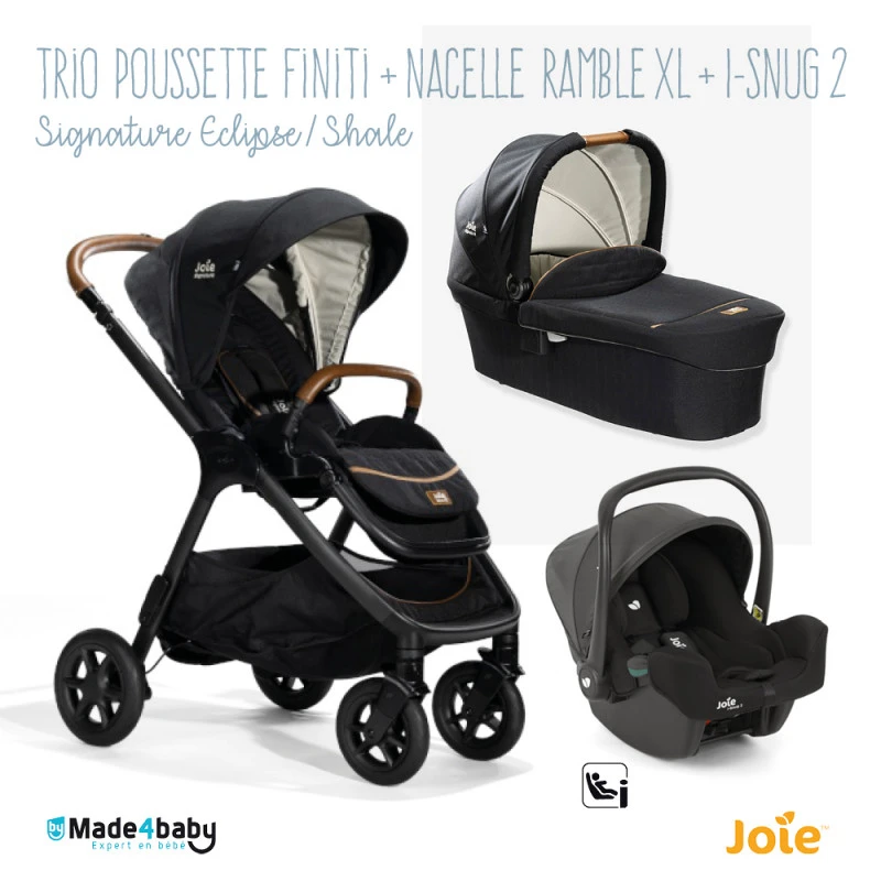 Trio Poussette Finiti + Ramble XL + I-Snug 2 JOIE Signature Eclipse / Shale