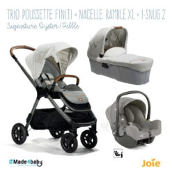 Trio Poussette Finiti + Ramble XL + I-Snug 2 JOIE Signature Oyster / Pebble