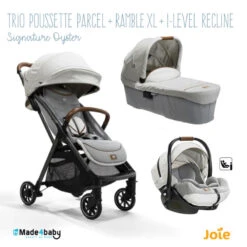 Trio Poussette Parcel + Ramble XL + I-Level Recline JOIE Signature Oyster