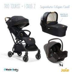 Trio Poussette Tourist + Nacelle Ramble + Siège I-Snug 2 JOIE Signature Eclipse/Coal
